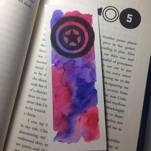 Captain America Hand Painted Bookmark